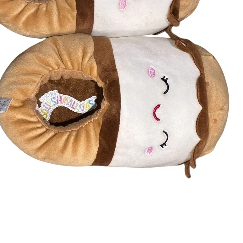 Squishmallows Brown and White Kids Slippers Size: 2 - 3